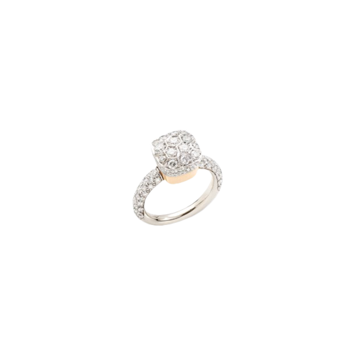 ANELLO NUDO IN ORO ROSA E ORO BIANCO CON PAVÉ DI DIAMANTI - PAC2028O6WHRDB000 - PAC2028O6WHRDB000