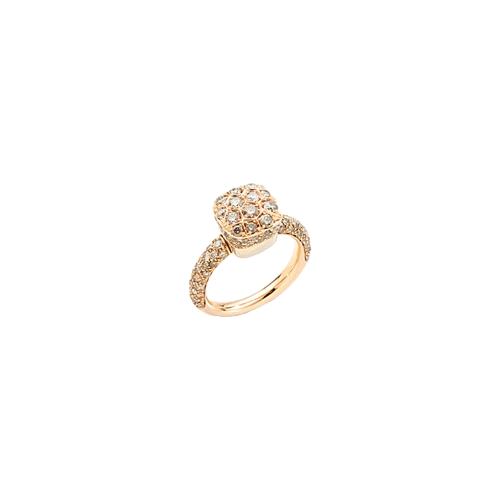 ANELLO NUDO IN ORO ROSA E ORO BIANCO CON PAVÉ DI DIAMANTI BROWN - PAC2028O6000DBR00 - PAC2028O6000DBR00