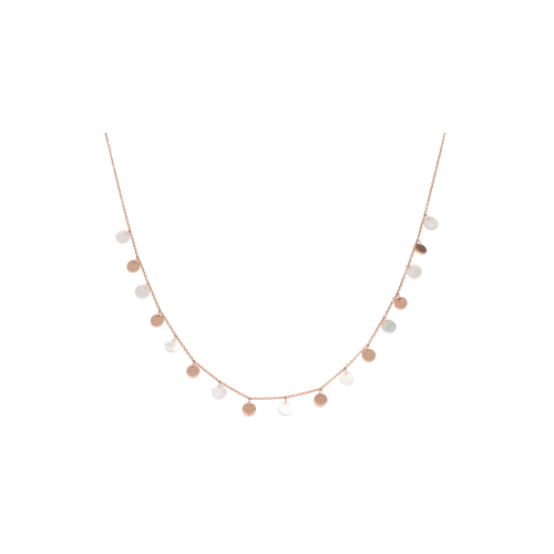 COLLANA PAILLETTES IN ORO ROSA E MADREPERLA - C082/3-MP