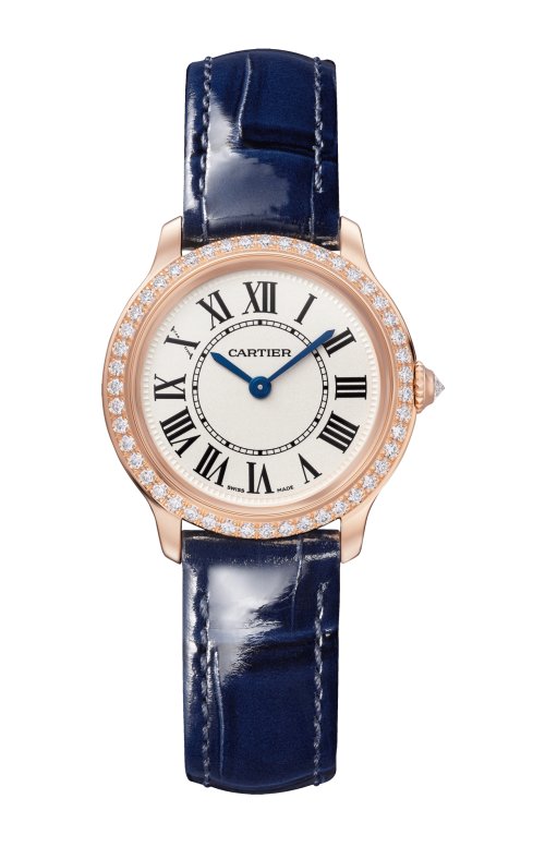 RONDE LOUIS CARTIER 29 MM, ORO ROSA, PELLE, DIAMANTI - WJRN0009