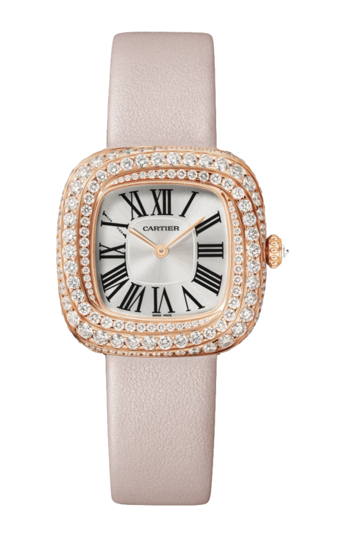 COUSSIN DE CARTIER, MODELLO MEDIO, QUARZO, ORO ROSA, DIAMANTI - WJCS0005