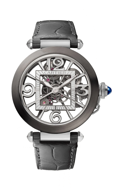 PASHA DE CARTIER, 41 MM, ACCIAIO, SCHELETRATO, AUTOMATICO - WHPA0017