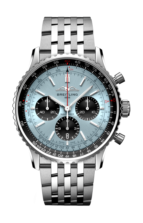 NAVITIMER B01 CHRONOGRAPH 43, ACCIAIO INOSSIDABILE - BLU GHIACCIO - AB0138241C1A1