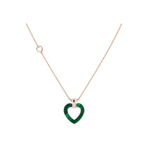 COLLANA PRETTY WOMAN IN ORO ROSA CON DIAMANTI, MALACHITE E MADREPERLA - 7B0276 - 7B0276