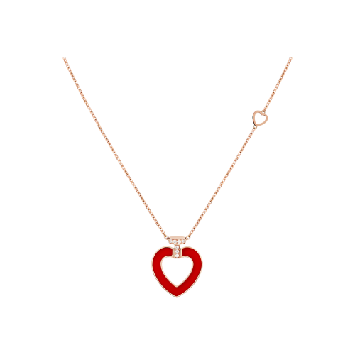 COLLANA PRETTY WOMAN  IN ORO ROSA CON DIAMANTI, ONICE E CORNIOLA - 7B0288 - 7B0288