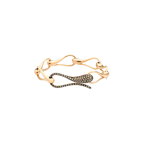 BRACCIALE CATENA ELIKA IN ORO ROSA E ORO BRUNITO CON PAVÉ DI DIAMANTI BROWN - DEK01BRRNDW - DEK01BRRNDW