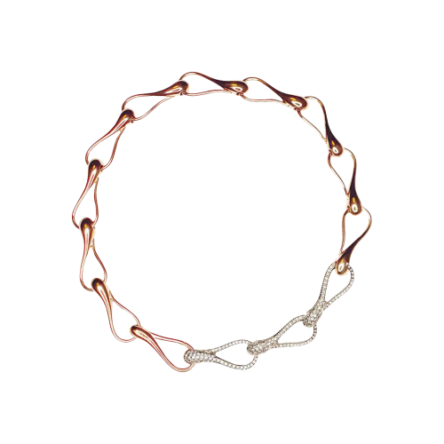 CHOCKER ELIKA IN ORO ROSA CON 3 ELEMENTI IN PAVÉ DI DIAMANTI BIANCHI - DEK26CARBDI - DEK26CARBDI