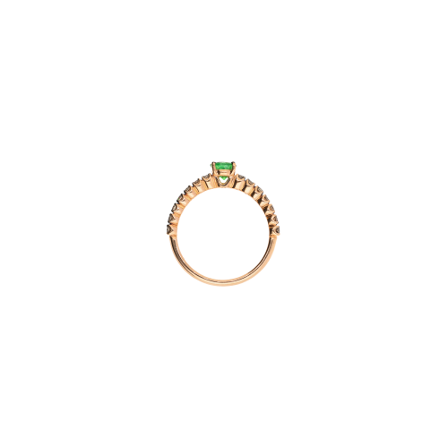 ANELLO IN ORO ROSA CON TSAVORITE E DIAMANTI BROWN - FA1141R013002N