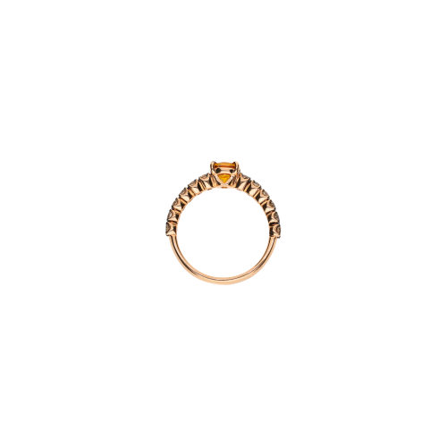 ANELLO IN ORO ROSA CON ZAFFIRO ARANCIO E DIAMANTI BROWN - FA1143R023002N