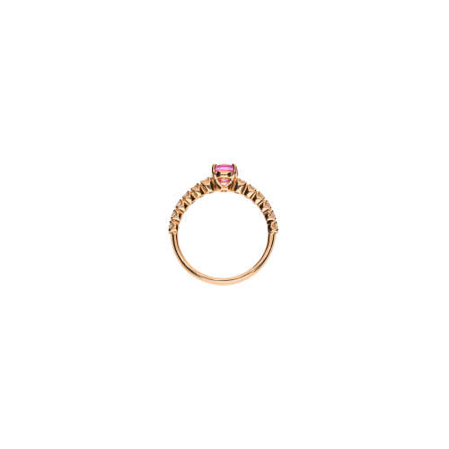 ANELLO IN ORO ROSA CON ZAFFIRO ROSA E DIAMANTI - FA1143R023002N