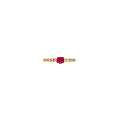 ANELLO IN ORO ROSA CON RUBINO E  DIAMANTI - FA1141R007001