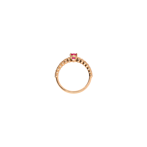 ANELLO IN ORO ROSA CON RUBINO E  DIAMANTI - FA1141R007001