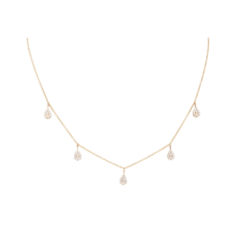 Collana charms in oro rosa e diamanti bianchi - C054/12