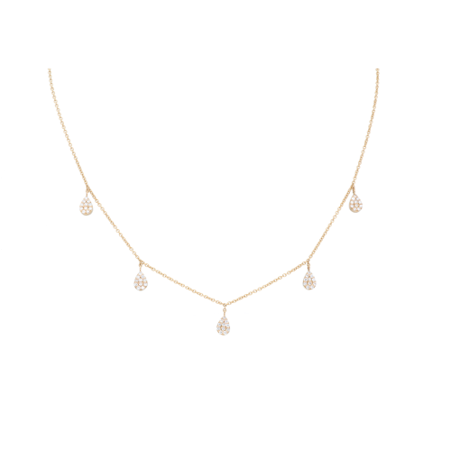 Collana charms in oro rosa e diamanti bianchi