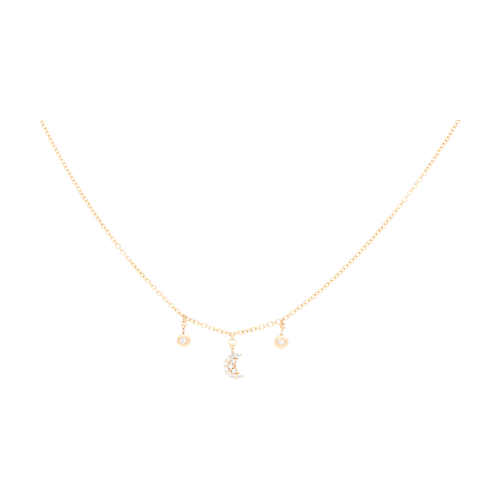 Collana Luna in oro rosa e diamanti bianchi - C054/24