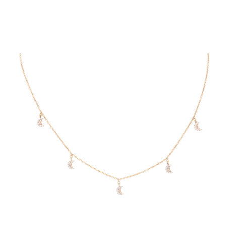 Collana Charms Lune in oro rosa e diamanti bianchi - C054/5