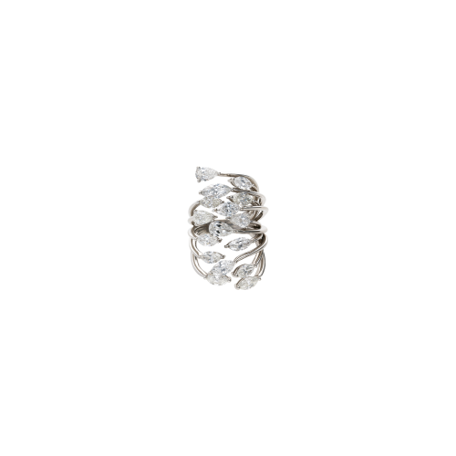 ANELLO RAMI IN ORO BIANCO CON DIAMANTI BIANCHI - 3R00001DW2