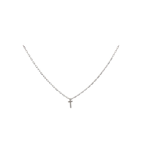 Accedi alla scheda di Bartorelli Italian Jewels COLLANA ORO BIANCO CON CIONDOLO LETTERA T IN PAV&Eacute;  DI DIAMANTI - BACO0026