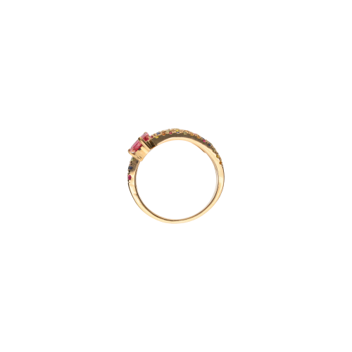 ANELLO RAINBOW IN ORO ROSA CON  DIAMANTI E ZAFFIRI MULTICOLOR - KR1217/MS