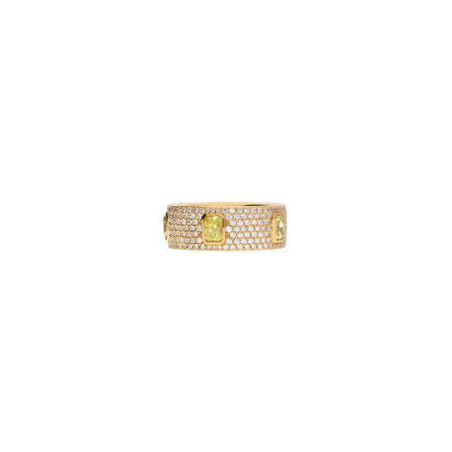 ANELLO IN ORO ROSA CON PAVE' DI DIAMANTI E DIAMANTI FANCY - 000-4750NS-DF