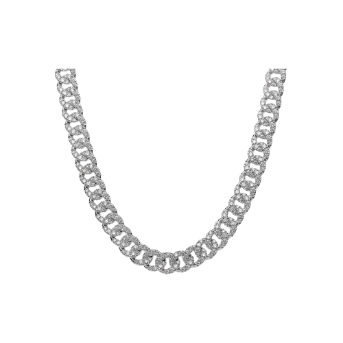 COLLANA GROUMETTE  IN ORO BIANCO  FULL PAVÉ DI DIAMANTI - 234-5928-G-OB