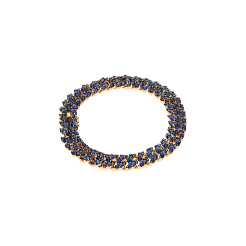 BRACCIALE GROUMETTE IN ORO ROSA CON PAVÉ DI  ZAFFIRI BLU - 089-114NS-OR-ZB