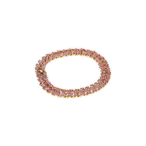 BRACCIALE GROUMETTE IN ORO ROSA E ZAFFIRI ROSA - 089-114NS-OR-ZR