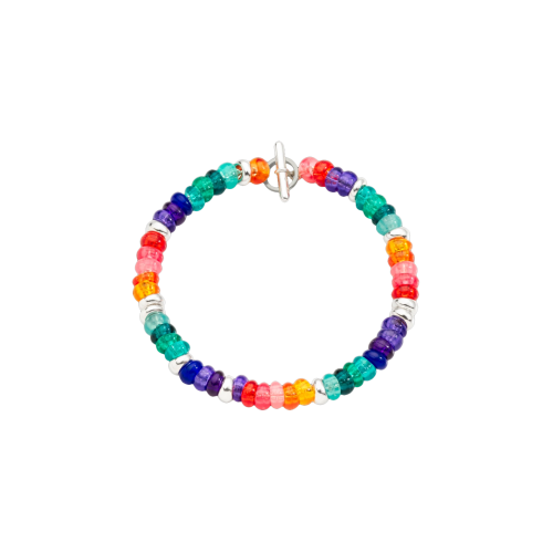 DODO RONDELLE - BRACCIALE RONDELLE IN ARGENTO E PLASTICA ARCOBALENO RICICLATA  LIMITED EDITION - DBC2004RONDERN0AG - DBC2004RONDERN0AG