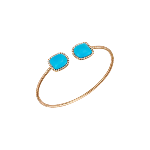 BRACCIALE ENCHANTÉ IN ORO ROSA CON DIAMANTI E TURCHESE - 41667