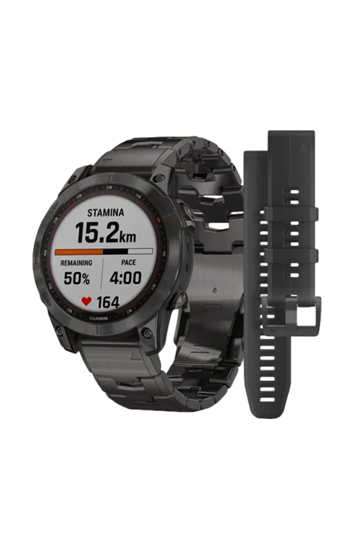 FĒNIX® 7 – SAPPHIRE SOLAR EDITION TITANIUM CARBON GREY DLC CON BRACCIALE VENTED TITANIUM CARBON GREY DLC - 010-02540-39