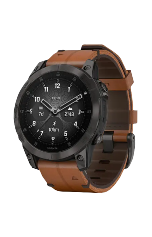 EPIX™ (GEN 2) SAPPHIRE - BLACK TITANIUM CON CINTURINO IN PELLE CHESTNUT - 010-02582-30