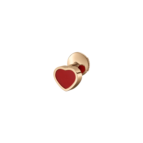 CHOPARD - ORECCHINO SINGOLO MY HAPPY HEARTS IN ORO ROSA ETICO, CORNIOLA - 83A086-5802 - 83A086-5802