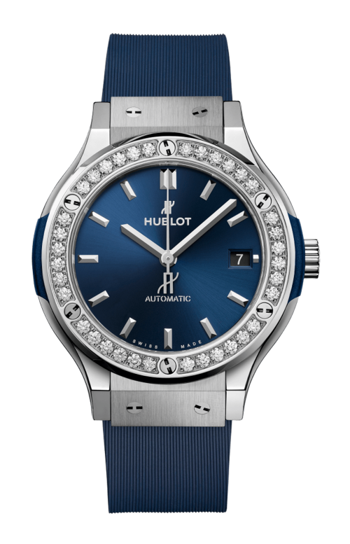 CLASSIC FUSION TITANIUM BLUE DIAMONDS 38 MM - 565.NX.7170.RX.1204