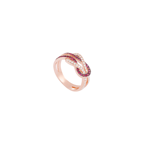 ANELLO CHANCE INFINIE MODELLO MEDIO IN ORO ROSA CON DIAMANTI E RUBINI - 4B0899 - 4B0899