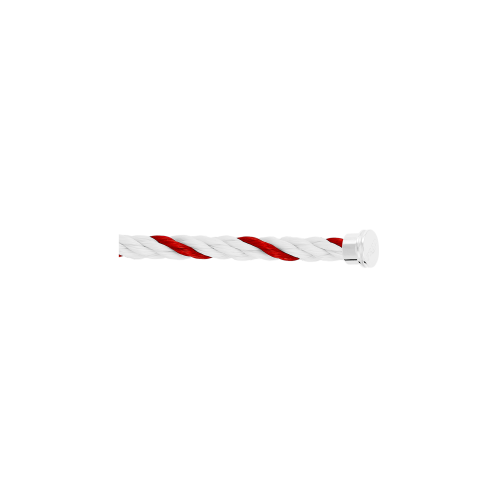 CABLE EMBLEMA ROSSO E BIANCO PER BRACCIALE MODELLO LARGE IN ORO BIANCO O ACCIAIO - 6B1046 - 6B1046