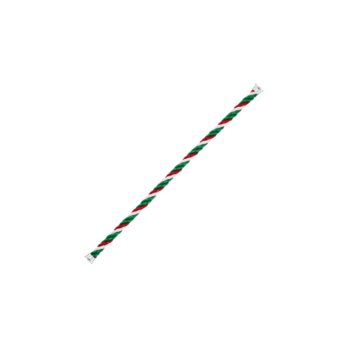 CABLE EMBLEMA VERDE, BIANCO E ROSSO PER BRACCIALE MODELLO LARGE IN ORO BIANCO E ACCIAIO - 6B1047 - 6B1047