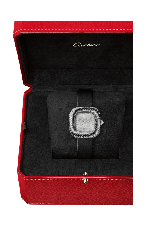 COUSSIN DE CARTIER, MODELLO MEDIO, QUARZO, ORO BIANCO, DIAMANTI - WJCS0007