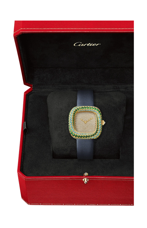 COUSSIN DE CARTIER, MODELLO MEDIO, QUARZO, ORO GIALLO, DIAMANTI, PIETRE PREZIOSE - WJCS0009