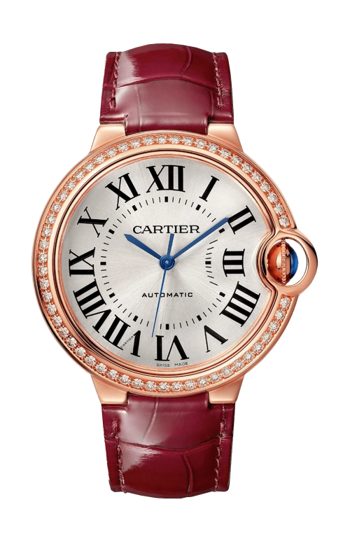 BALLON BLEU DE CARTIER 36 MM, ORO ROSA, DIAMANTI, PELLE - WJBB0034