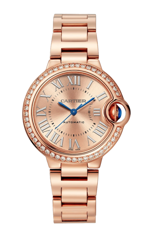 BALLON BLEU DE CARTIER 33 MM, AUTOMATICO, ORO ROSA, DIAMANTI - WJBB0077