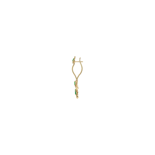 ORECCHINI PENDENTI GUCCI FLORA IN ORO GIALLO CON DIAMANTI E TSAVORITI - YBD679141001
