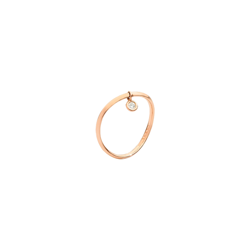 DODO ESSENTIALS - ANELLO ESSENTIALS WAVE IN ORO ROSA 9K CON DIAMANTE MOBILE - DAC2010ESSENDB09R
