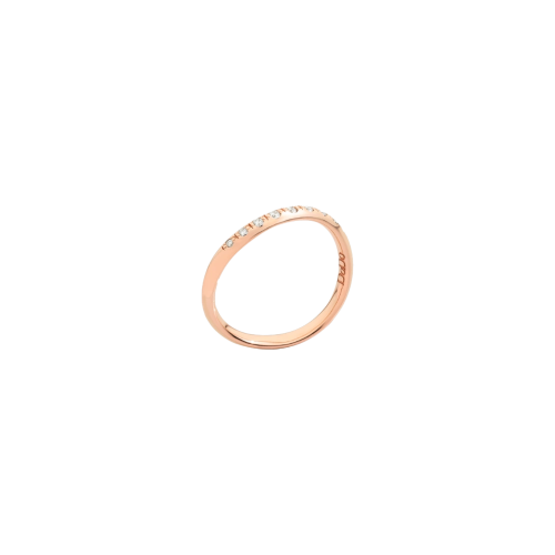 DODO ESSENTIALS - ANELLO ESSENTIALS WAVE IN ORO ROSA 9K CON 9 DIAMANTI - DAC2007ESSENDB09R