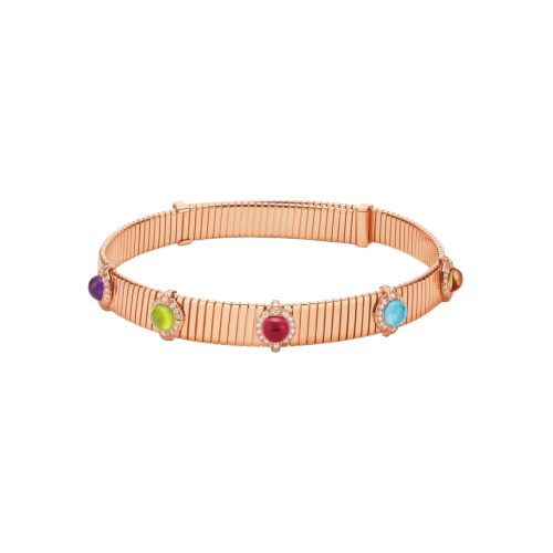 CHOKER  SERPENTI TUBOGAS IN ORO ROSA CON DIAMANTI E MULTIGEMME - 360055 - 360055