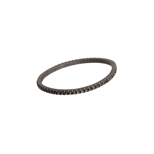 BRACCIALE TENNIS UOMO ELASTICA IN TITANIO SABBIATO E DIAMANTI BLACK - TENBRTBBR3PT - TENBRTBBR3PT