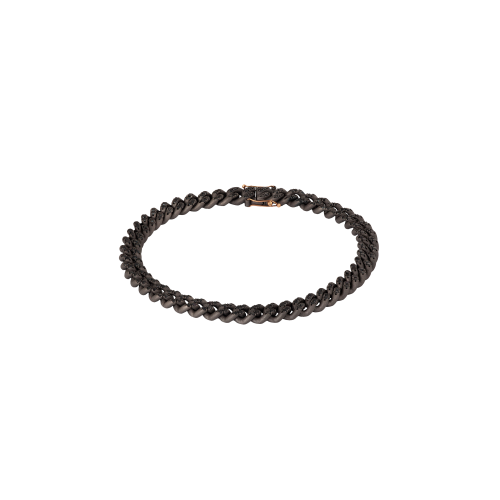 BRACCIALE UOMO GROUMETTE IN TITANIO, DIAMANTI BLACK E ORO ROSSO - GROUBRTBSN - GROUBRTBSN