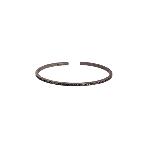 BRACCIALE UOMO LOOP A MOLLA  IN TITANIO TUTTO INCASSATO CON DIAMANTI BLACK - SPRBRTBBRT - SPRBRTBBRT