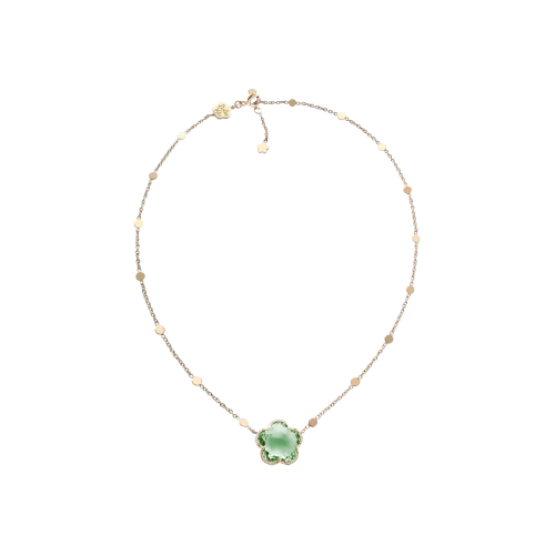 COLLANA BON TON DOLCE VITA IN ORO ROSA CON PRASIOLITE E DIAMANTI - 16267R - 16267R