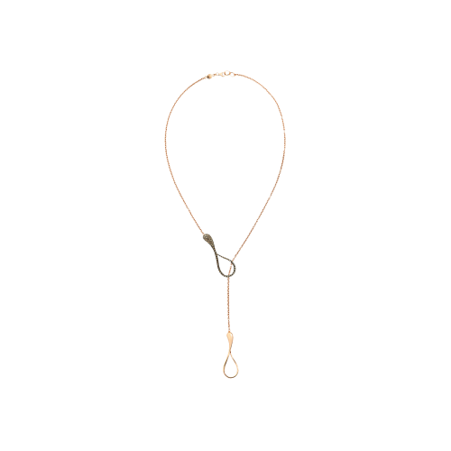 COLLANA Y-SHAPE IN  ORO ROSA BRUNITO 18K E DIAMANTI BROWN- DEK07CARNDW - DEK07CARNDW