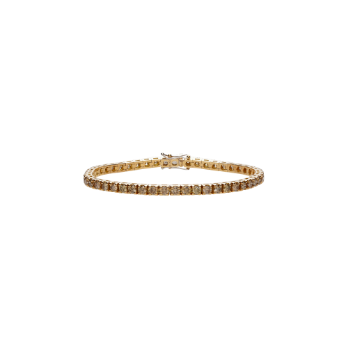 BRACCIALE TENNIS IN ORO ROSA E DIAMANTI BROWN - 329-L1051-H2